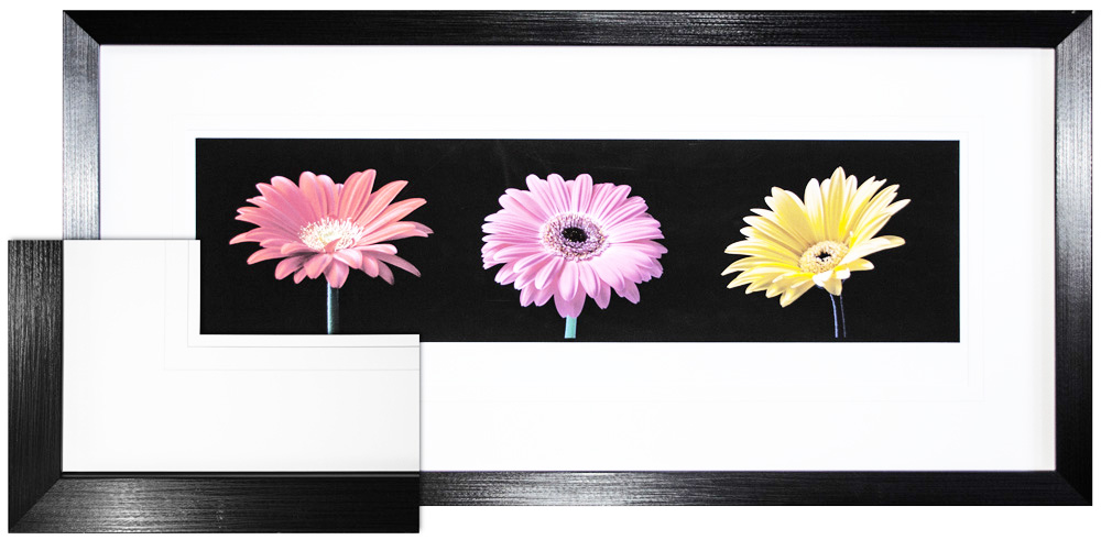 FP080 Wall décor art framed print floral black frame